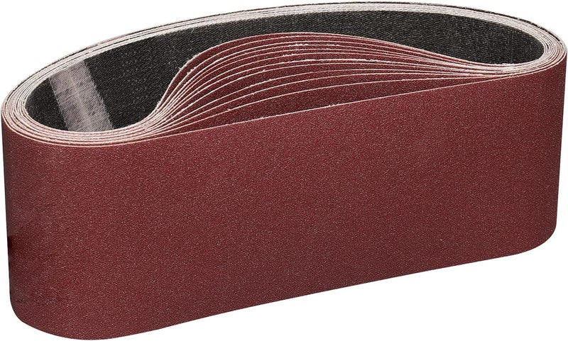POTUINOM 3 x 21 Inch Sanding Belts 120 Grits - 12 Pack Aluminum Oxide Sander Belts for Belt Sander Best for Sanding Wood,Metal and Paint - Image 1